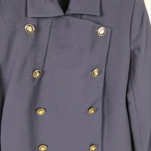 Vintage DONCASTER Crop Blazer Size 4 Dark Blue - Picture 2 of 7